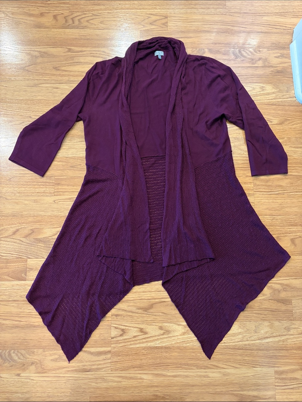 Ost Sweater Open-Front Draped Cardigan Size Large L